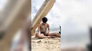 薄肌小狼狗海边飞机